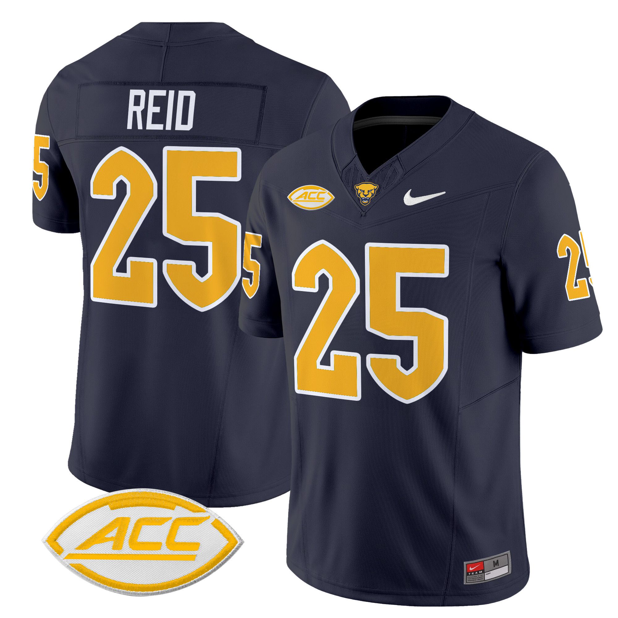 Men Pittsburgh Panthers #25 Reid Black Nike 2024 Vapor Limited NCAA Jersey style 1